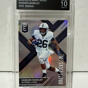 Saquon Barkley 2018 Panini  Elite Draft Picks Rookie Card. Gem Mint 10.